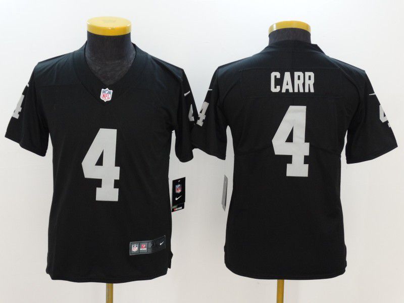Youth Oakland Raiders 4 Carr Black Nike Vapor Untouchable Limited NFL Jersey